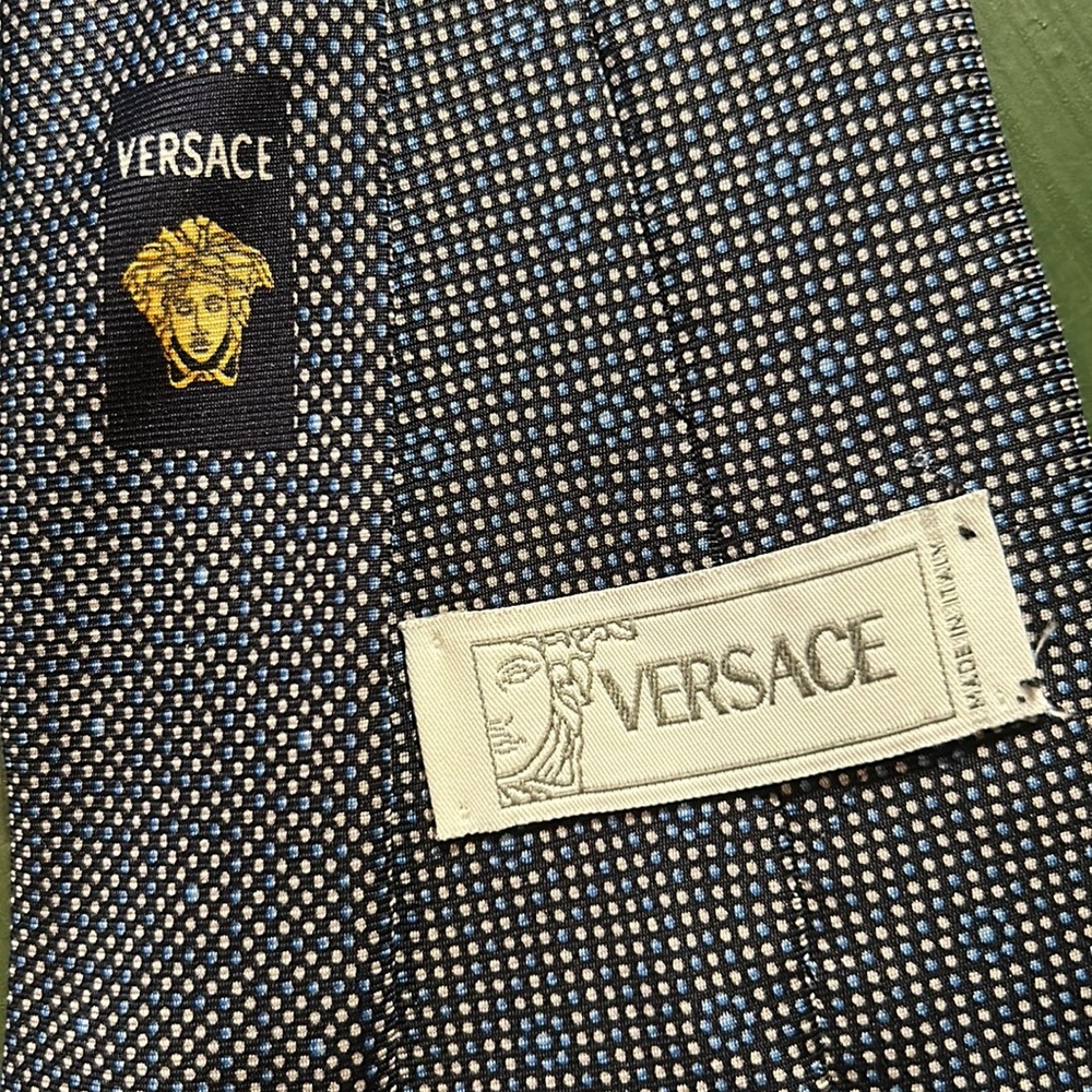 Versace Geometric Pattern Silk Tie - image 3